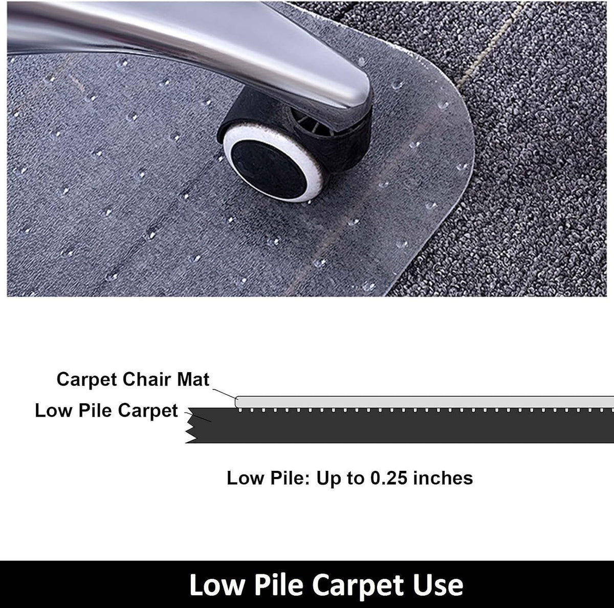 AiBOB Chair Mat for Low Pile Carpet Floors, Flat Without Curling, 36 X 48 in, Office Carpeted Floor Mats for Computer Chairs Desk