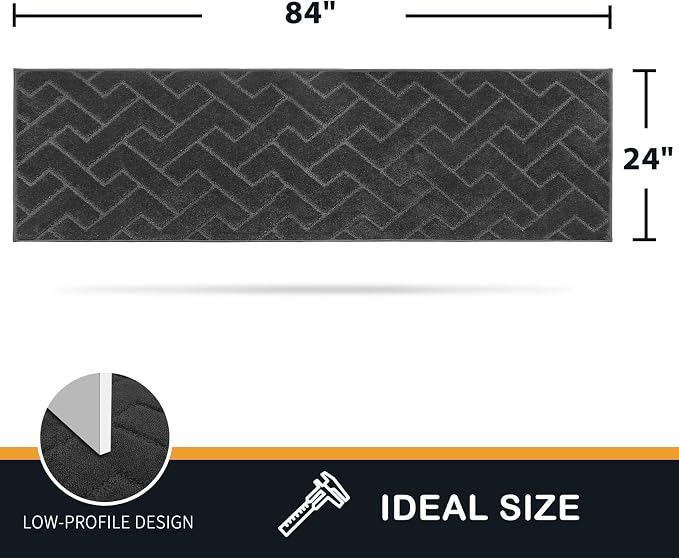 PURRUGS Dirt Trapping Door Mat 24" x 84", Non-Slip Machine Washable Entry Rug