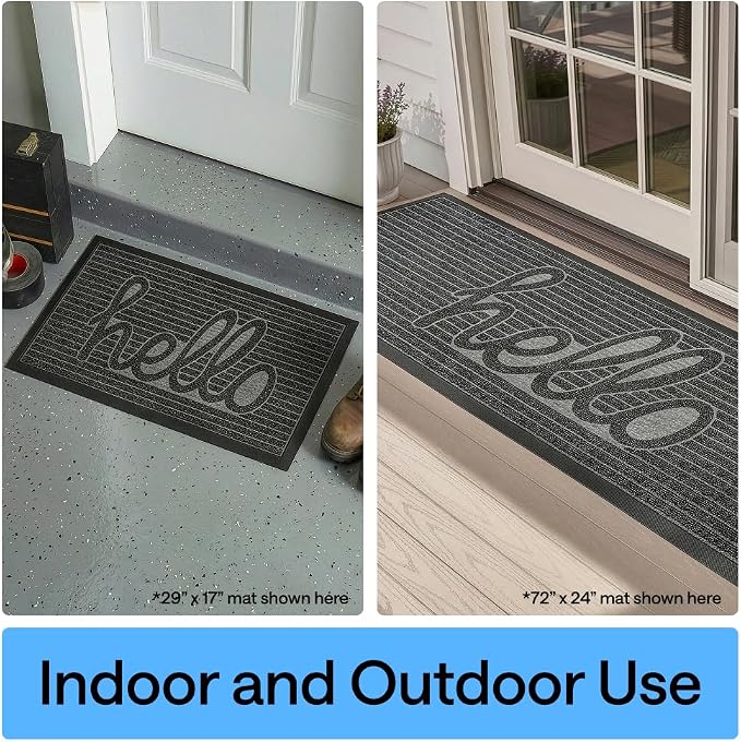 GORILLA GRIP 100% Waterproof All-Season WeatherMAX Doormat, US Designed Natural