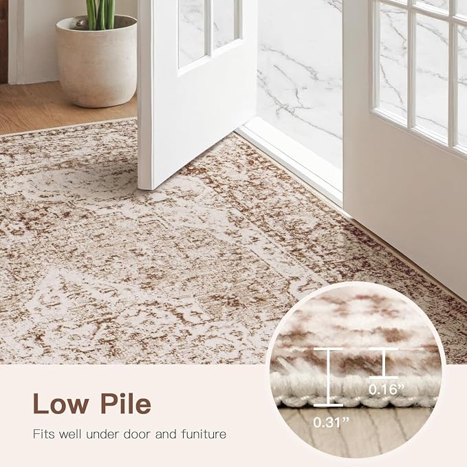 Lofus 2x8 Runner Rug for Hallways, Washable Kitchen Rugs, Non-Slip Rugs for
