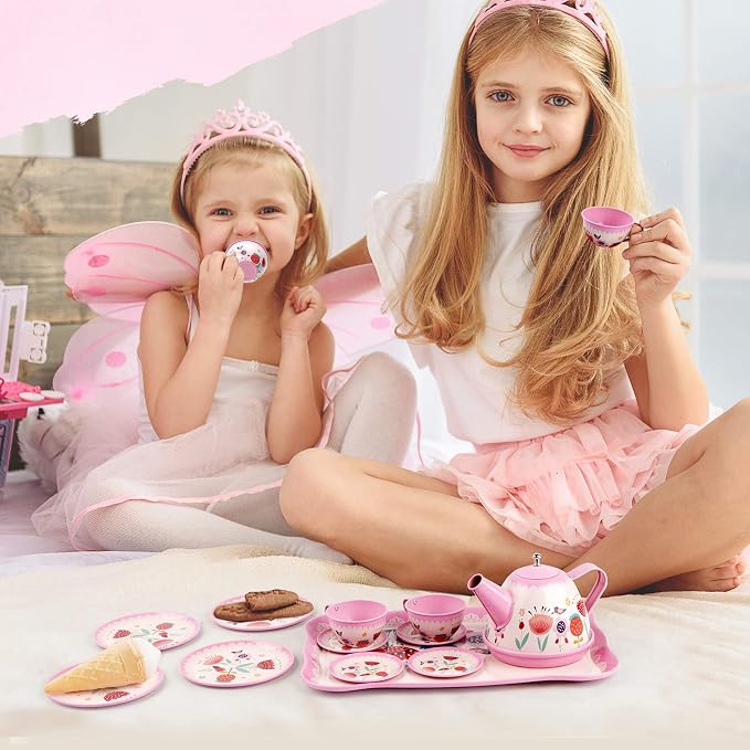 D-FantiX Kids Tea Set for Little Girls