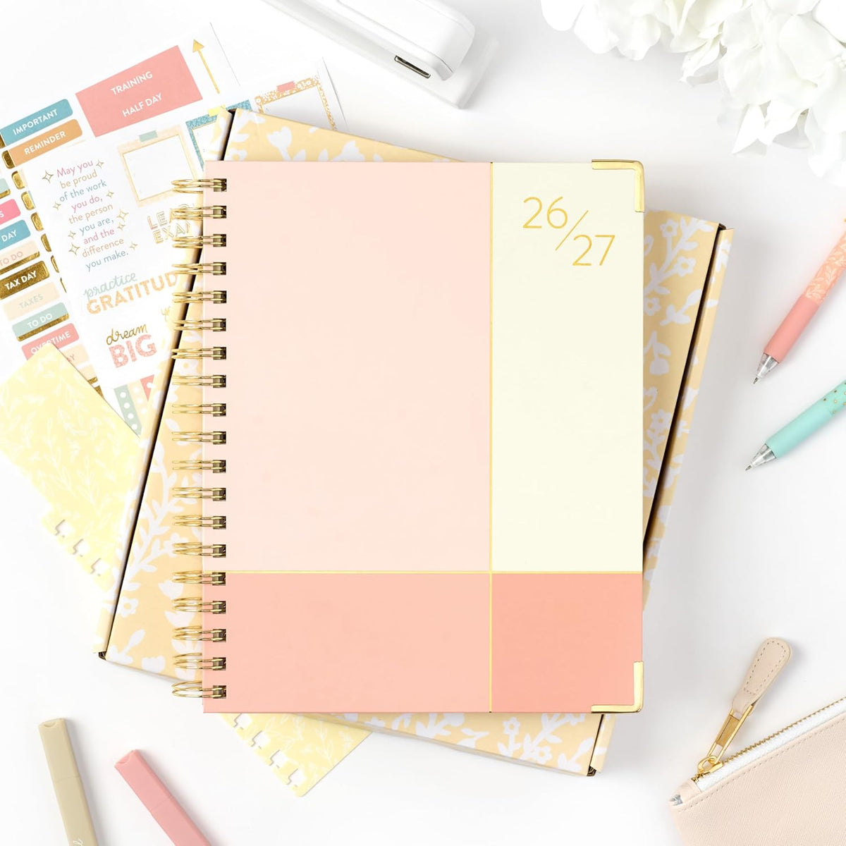 Passionate Penny Pincher Work Planner 2026-2027 | 12-Month Weekly Calendar (Start Monday) | Vertical Weekly Layout | Monthly Review | Budget & Goal Tracker | Customizable Routine & Goals Checklists