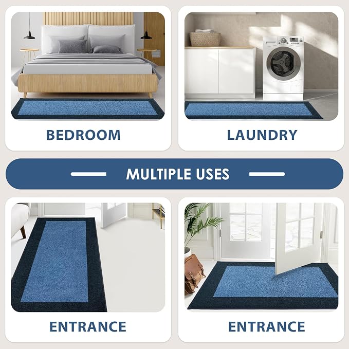 Machine Washable Runner Rug 24" x 84", Non Slip Kitchen Mat