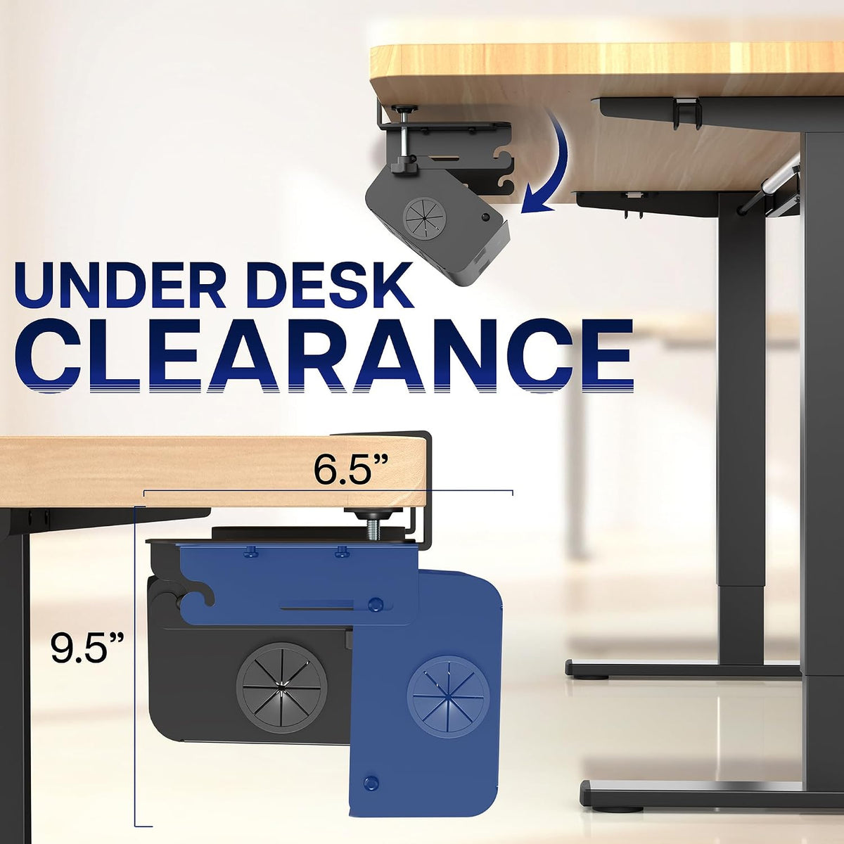 VIVO Black Clamp-On Flip-Open 19 in Cable Management Box, DESK-ACMB20-C
