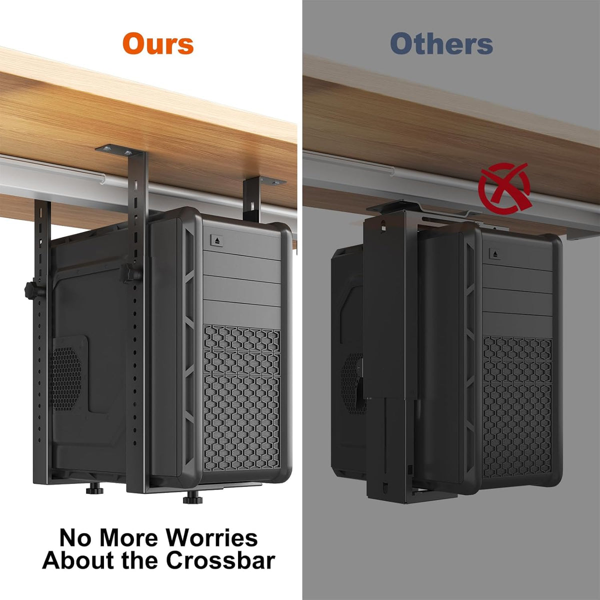 PUTORSEN Under Desk PC Mount for Mid/Mini-Tower Cases Black