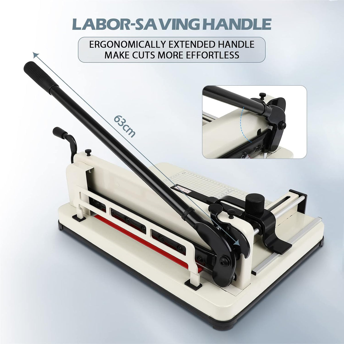 17 in Heavy Duty Paper Cutter,Cortadora de Papel 400 Sheets Guillotine Paper Trimmer with Double Safety Protection Durable HSS Blade for Cutting Paper (one Replacement Blade for Free)