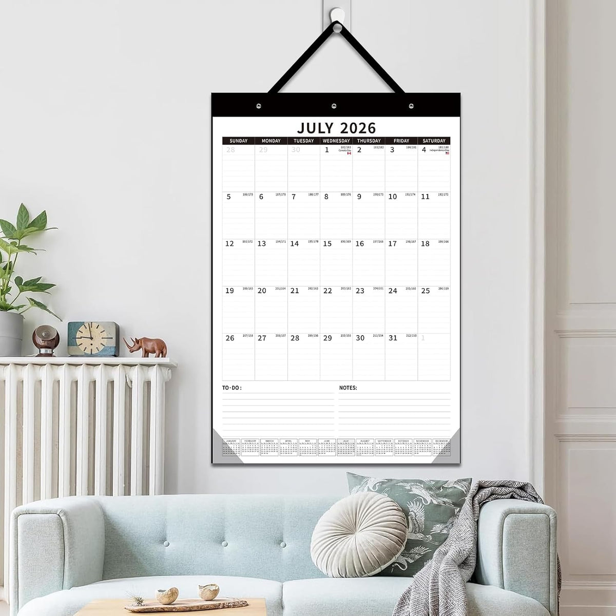 Desk Calendar 2026-2027 - Dayvorax Desk Calendar july 2026-2027 Dec, 34x23 Large Desk Calendar with Thick Paper, Plastic Cover, Large Calendar for Home & Office