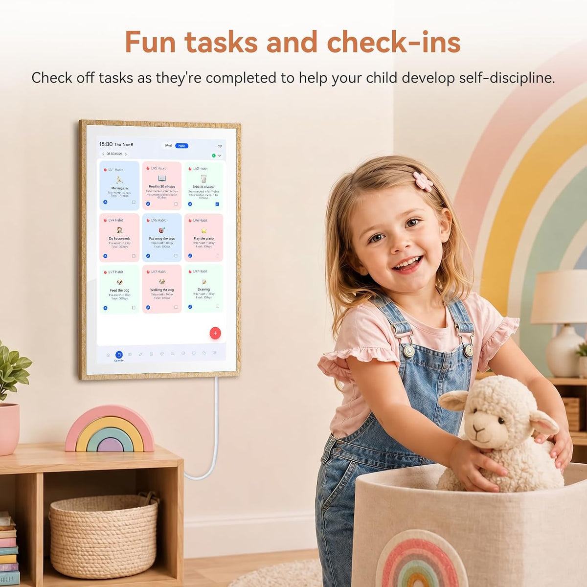 Blackview Digital Calendar 10.1'' electronic calendar for Family Schedules | Interactive Touchscreen Smart Chore Chart, Photo Frame for Family, Meals, Photo Display, Wall/Desk Mount, Gifts for Women Mom