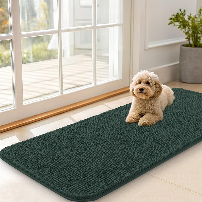 OLANLY Dog Door Mat for Muddy Paws 47x20, Absorbs Moisture and Dirt, Absorbent
