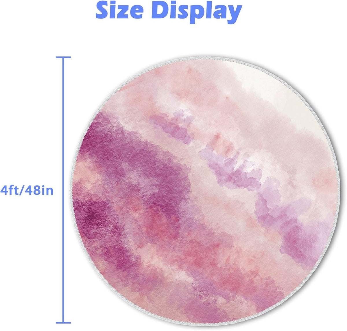 Office Chair Mat for Hardwood Floor, 4ft/48in Round Chair Rugs Floor Protectors, Desk Chairs Mat for Rolling Chair, Anti-Slip Computer Chair Mats, Carpet Mats for Home Office(Pink)