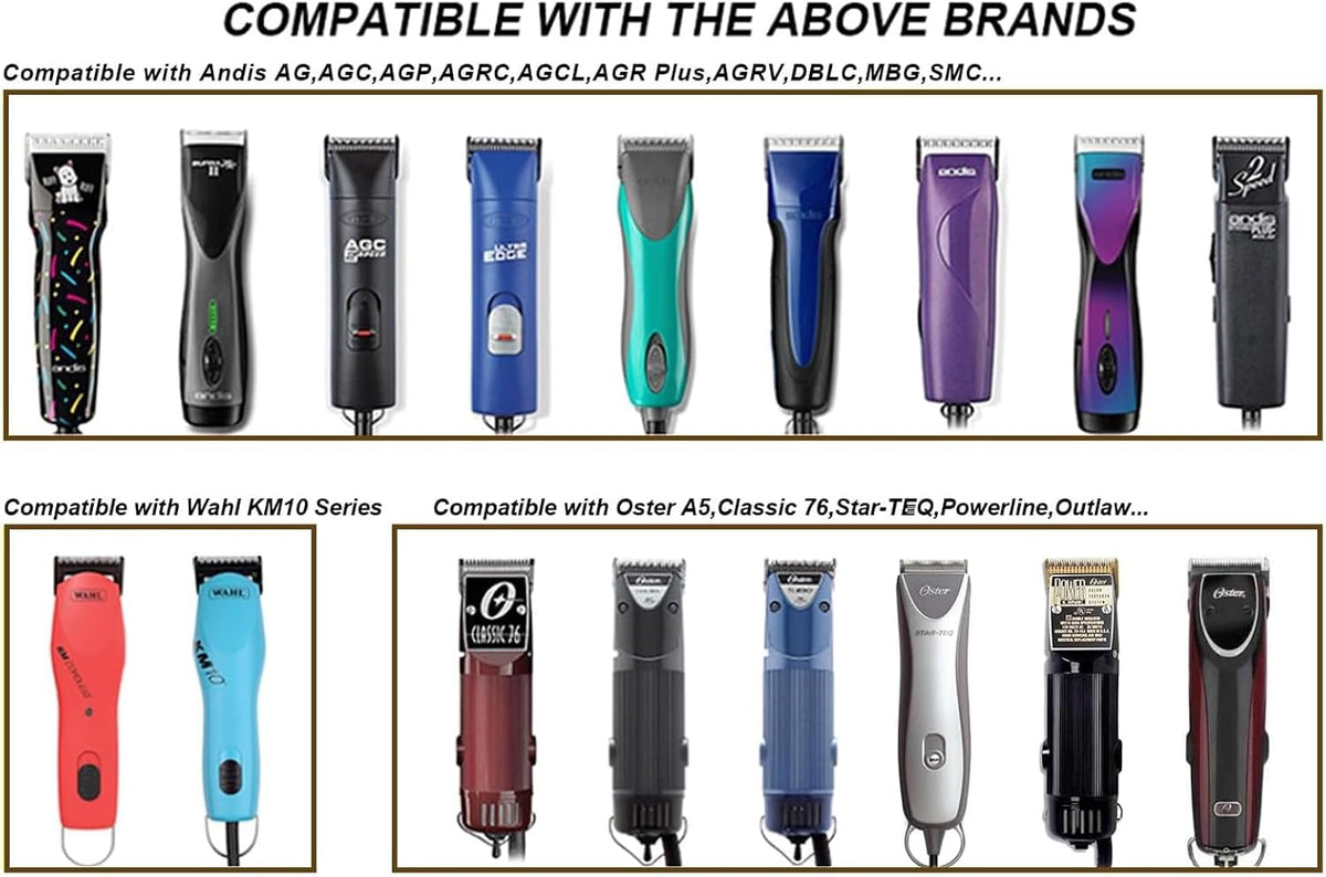 7pack Dog Grooming Blades Compatible with Andis/Wahl KM10 Series