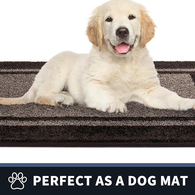 PURRUGS Dirt Trapping Door Mat 24" x 60", Non-Slip Machine Washable Entryway Rug