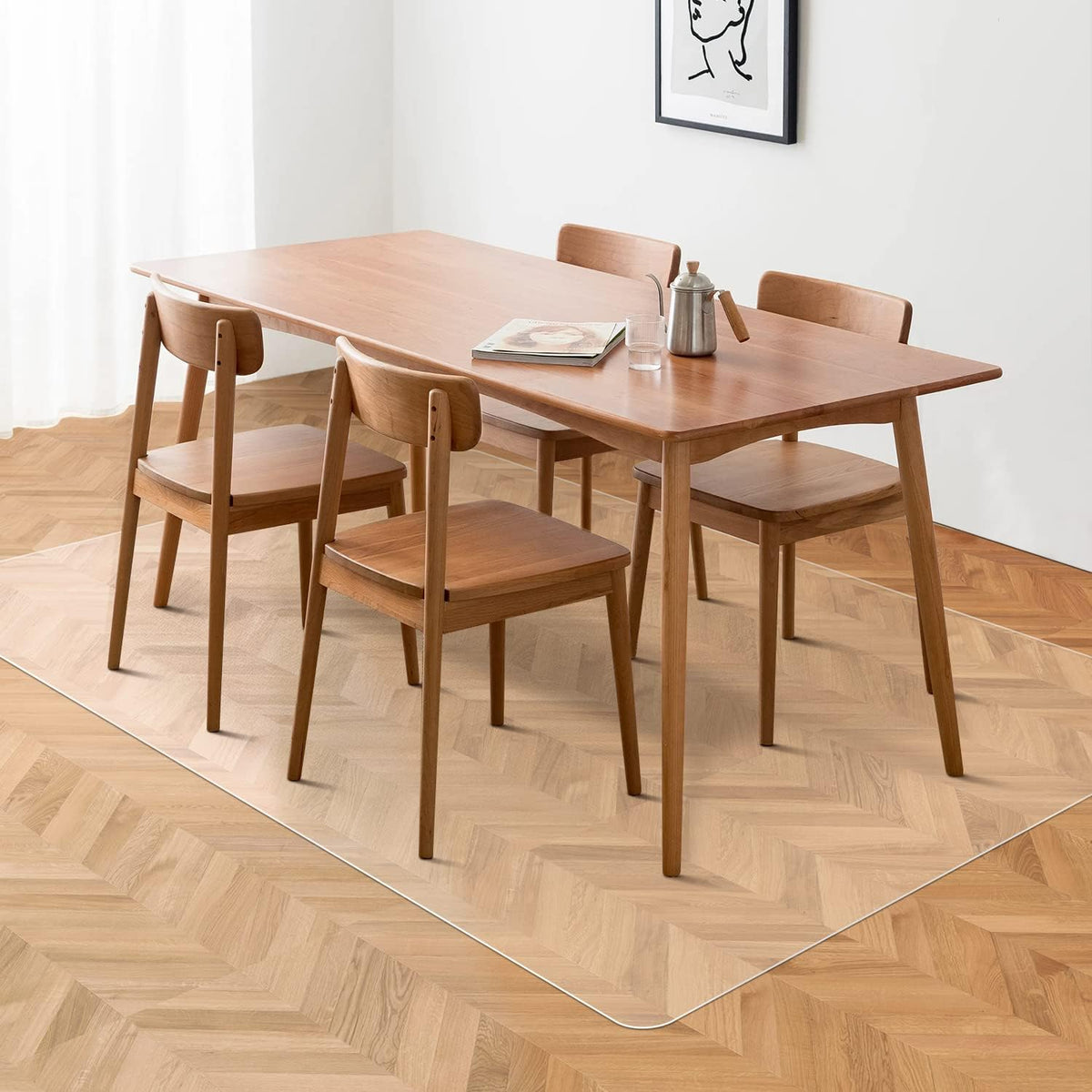 Clear Chair Mat, 3'×5'Floor Mats for Home, Non-Slip Hard Floor Protector
