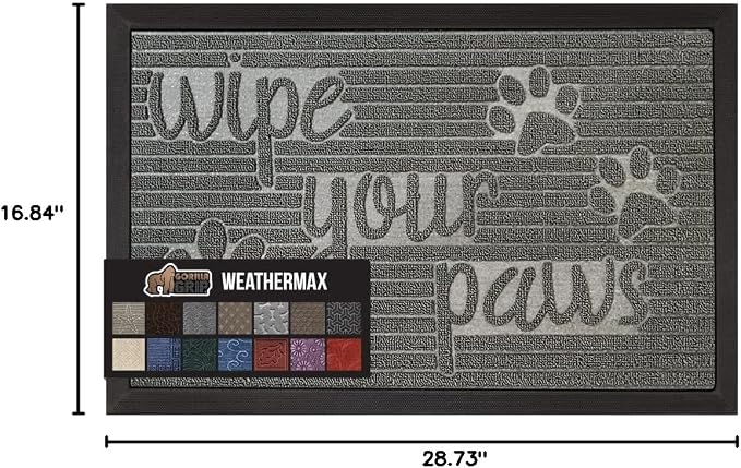 GORILLA GRIP 100% Waterproof All-Season WeatherMAX Doormat US Designed Natural