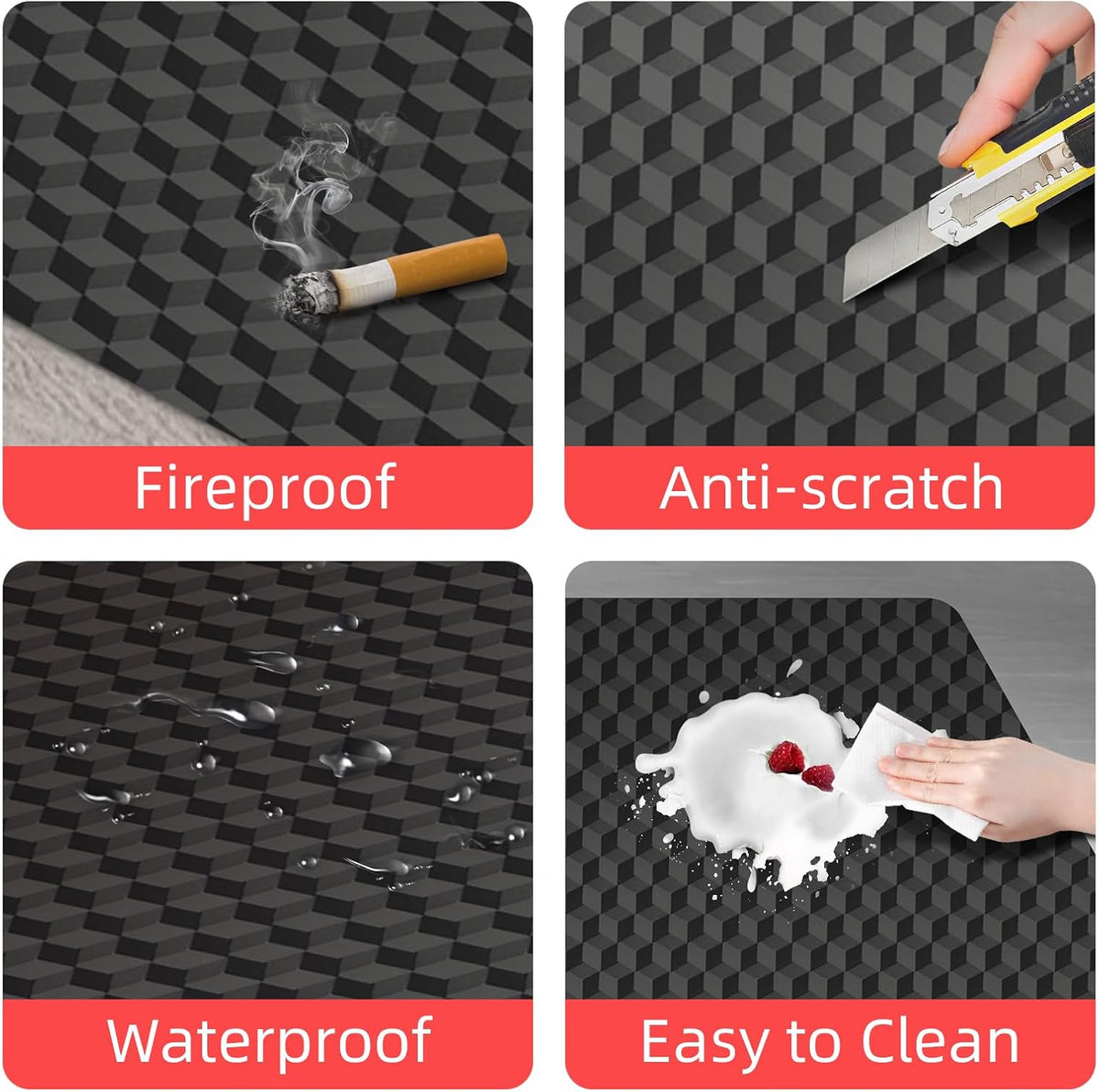 AiBOB Gaming Chair Mat for Hardwood Floors - 53"x45" Office Chair Mat for Hard and Tile Floor | Anti-Slip Protector Mat