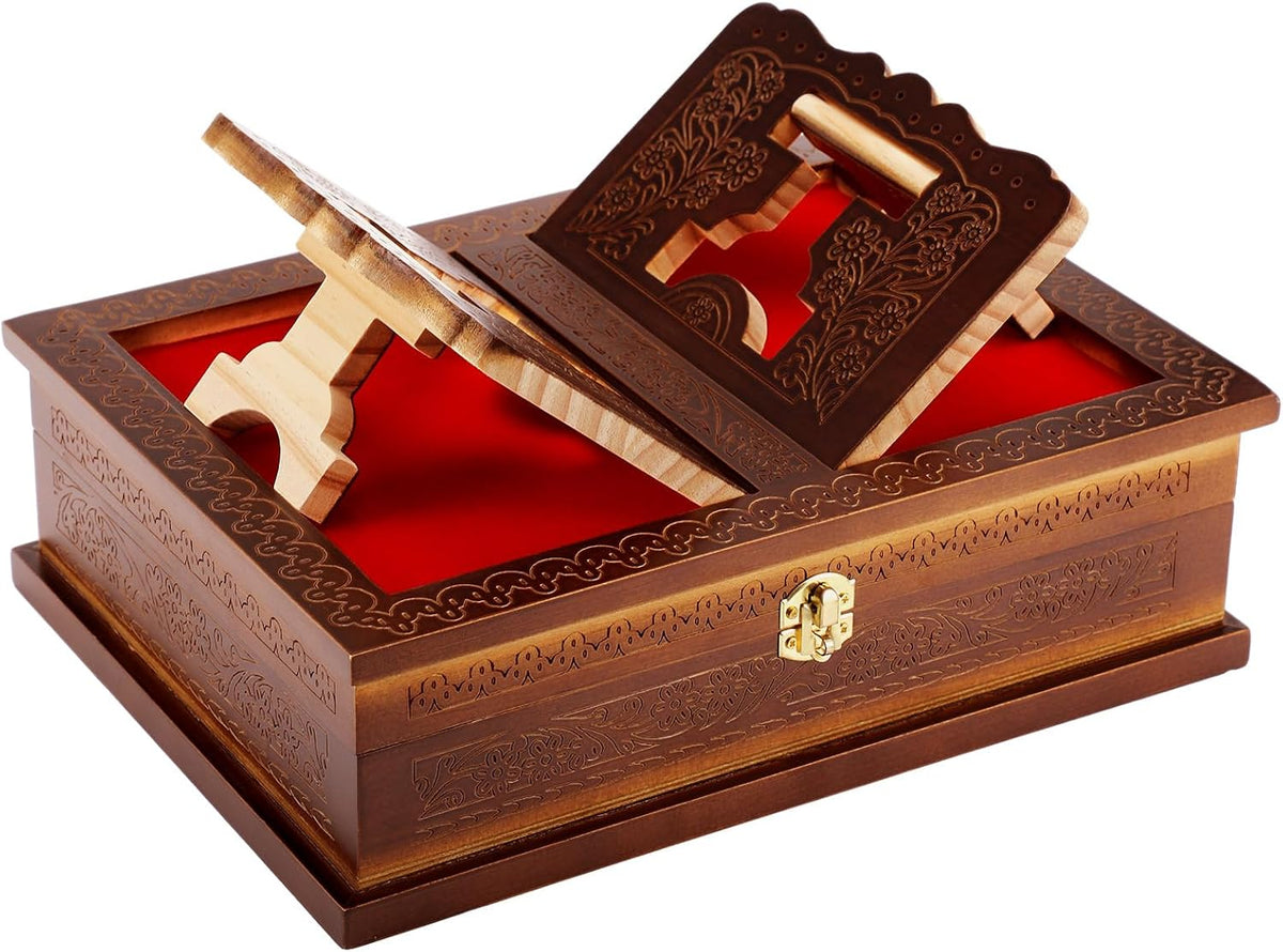 Yalikop Wooden Rehal Box Holy Book Stand Box Quran Bible Holder