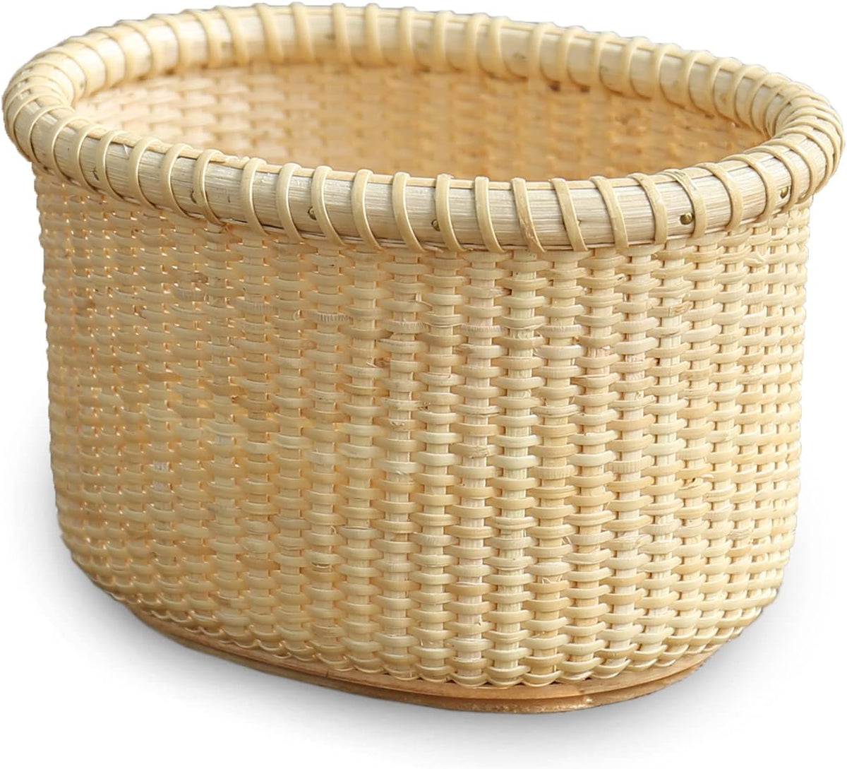 Nantucket Handicraft Basket Small Organizing Cane-on-cane weave oval storage Nautical Folk Art of the 19th Century