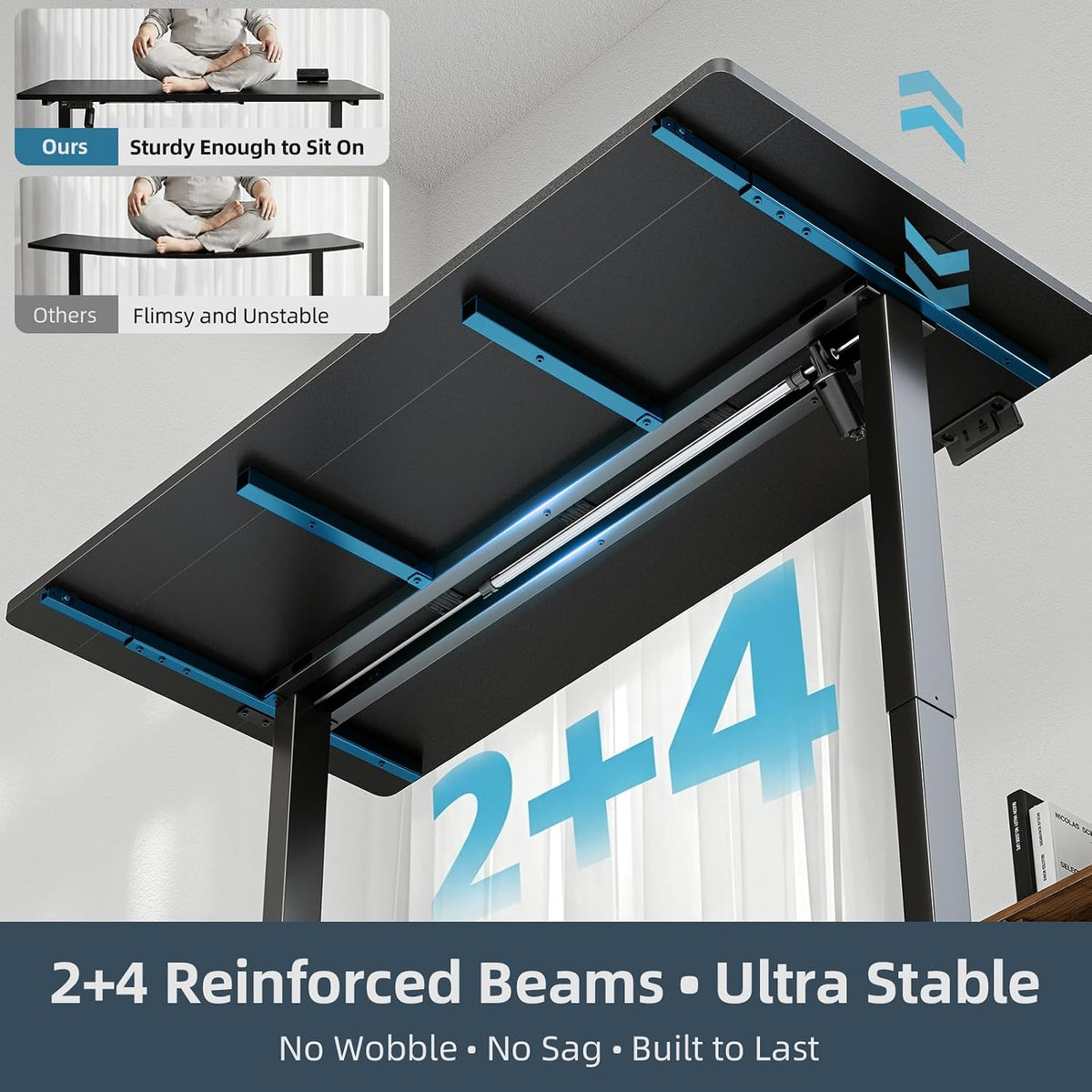 60 x 30 Inch Electric Standing Desk with Flip-Top Cable Management