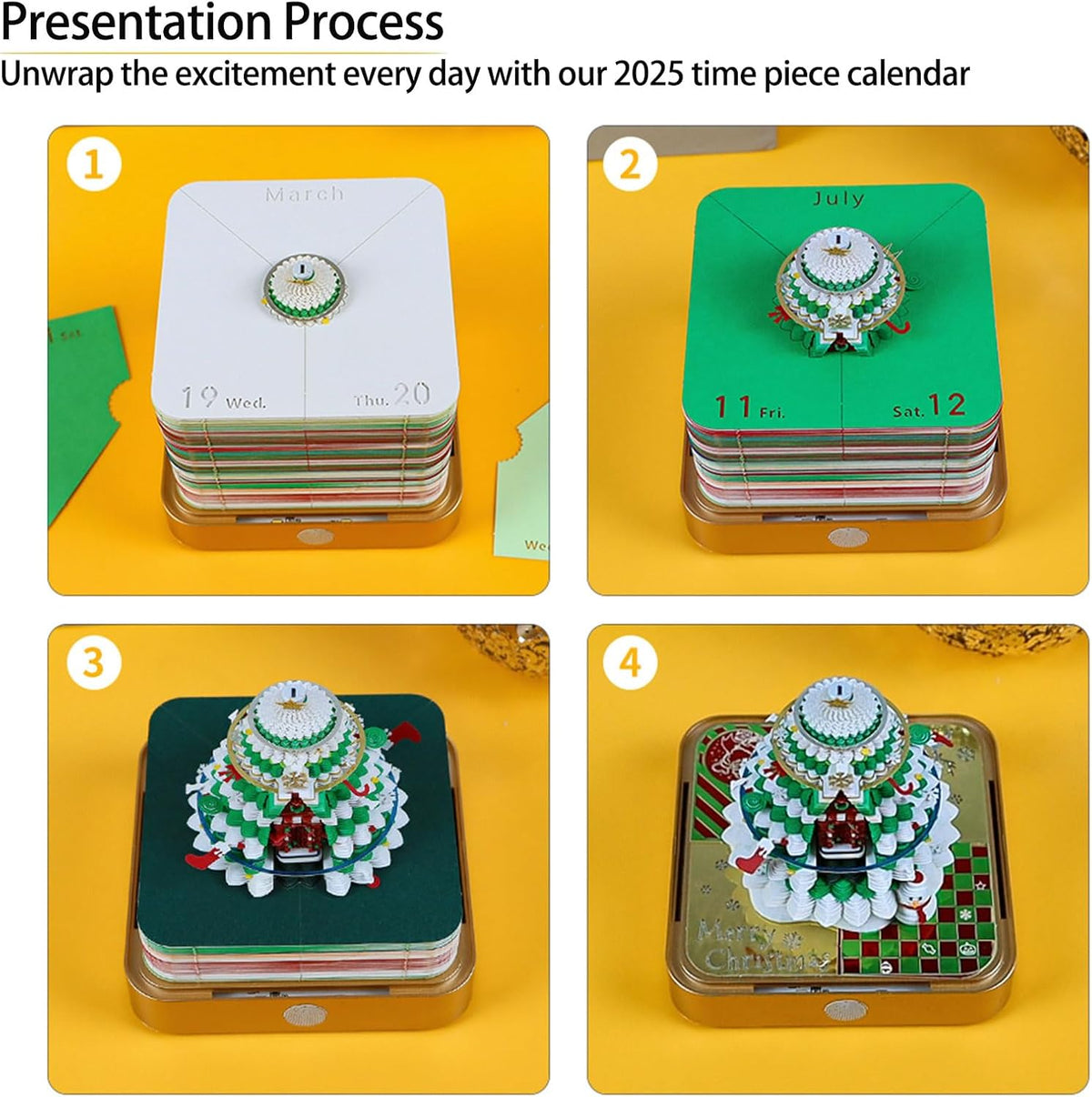 3D Calendar 2026, Time Piece Calendar 2026, Unique 3d Tear Away Memo Pad, Fun Art Desk Calendar, DIY Paper Carving 3d Notepad Gift for Christmas, New Year, Valentine