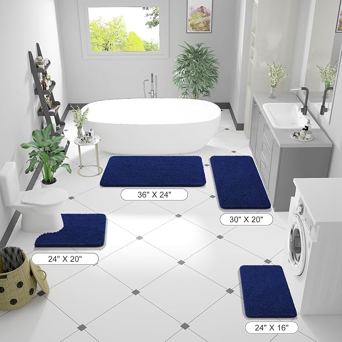OLANLY Large Bathroom Rugs 40x32, Extra Soft Absorbent Chenille Bath Rugs