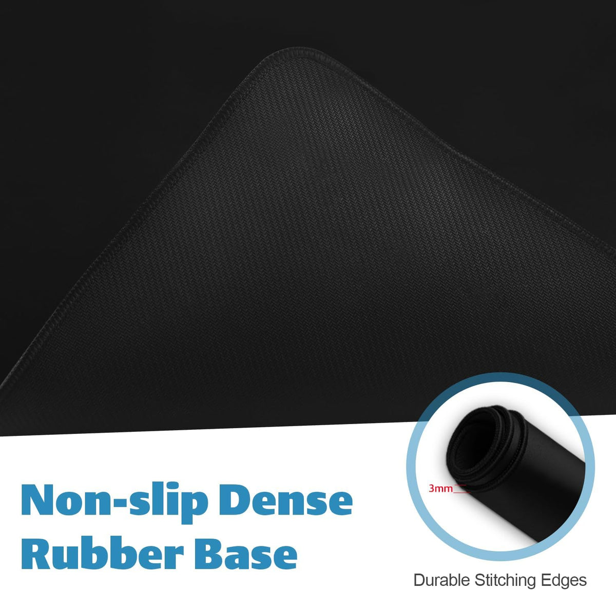 YQE Huge Mouse Pad 3XL: 47.2 x 22.8'' Oversized Extended Desk Mat XXXL, Extra Large Big Gaming Mousepad for Full Desktop, Giant Mouse Pads Computer Desk Pad Thick | Black | Stitched Edge | Waterproof