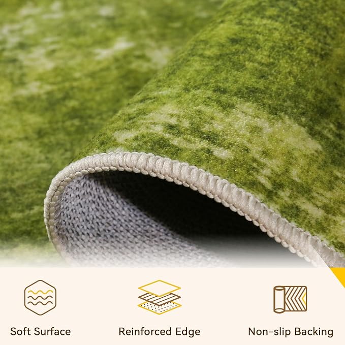 RELEANY Washable Area Rugs 8'x10' Non-Slip Modern Abstract Soft