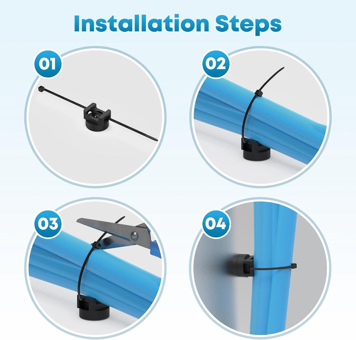 220 Pcs Magnetic Zip Tie Mount Kit(200 zip ties 20 Magnet base) Strong magnetic wire holder, Magnet Cable Tie Clips Holder Wire Management Clips for Home Office Marine Electrical Wiring Organization