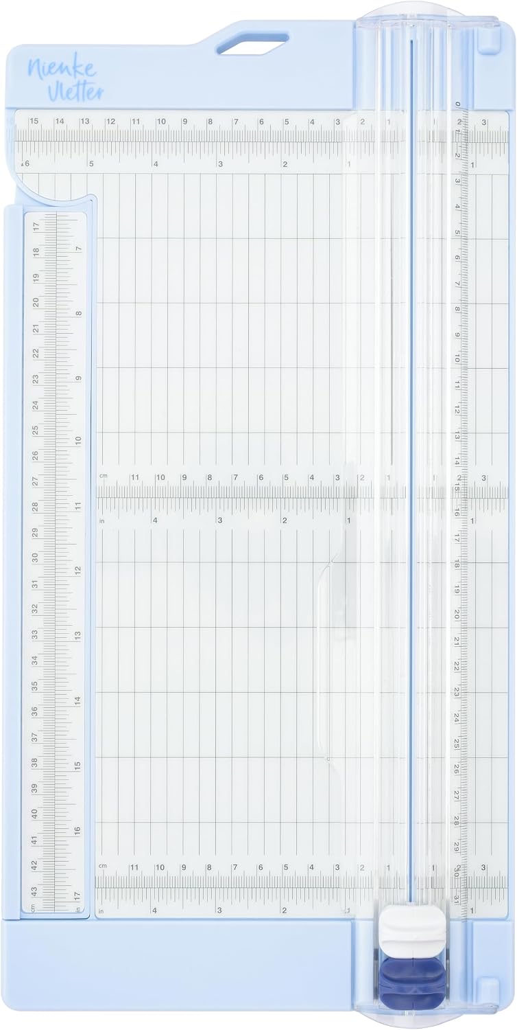 Vaessen Creative Paper Cutter and Scoring Board 6 x 12 inches / 15x30,5 cm - with Spare Blades and Extendable Ruler - Paper Trimmer and Scoreboard for Card Making, Envelopes, Crafting and Scrapbooking