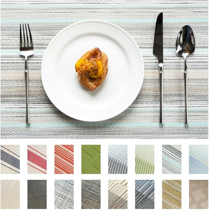 Placemats Set of 4 Vinyl/Plastic Woven Place Mats