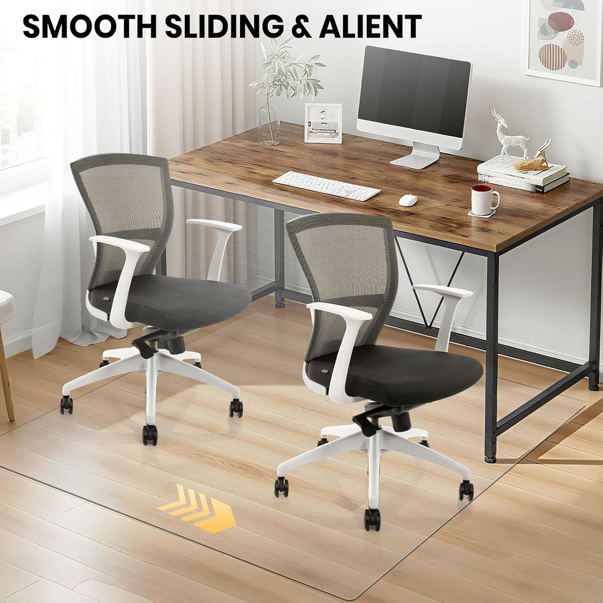 Clear Office Chair Mat for Hardwood Floor, 36 x 48 in Desk Floor Protector