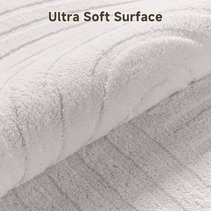 Pauwer 3x5 Washable Area Rugs for Living Room Modern White Solid Color Soft
