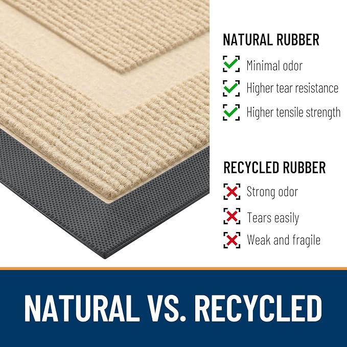 OLANLY Half Circle Door Mat Indoor Outdoor Entrance Welcome, Waterproof