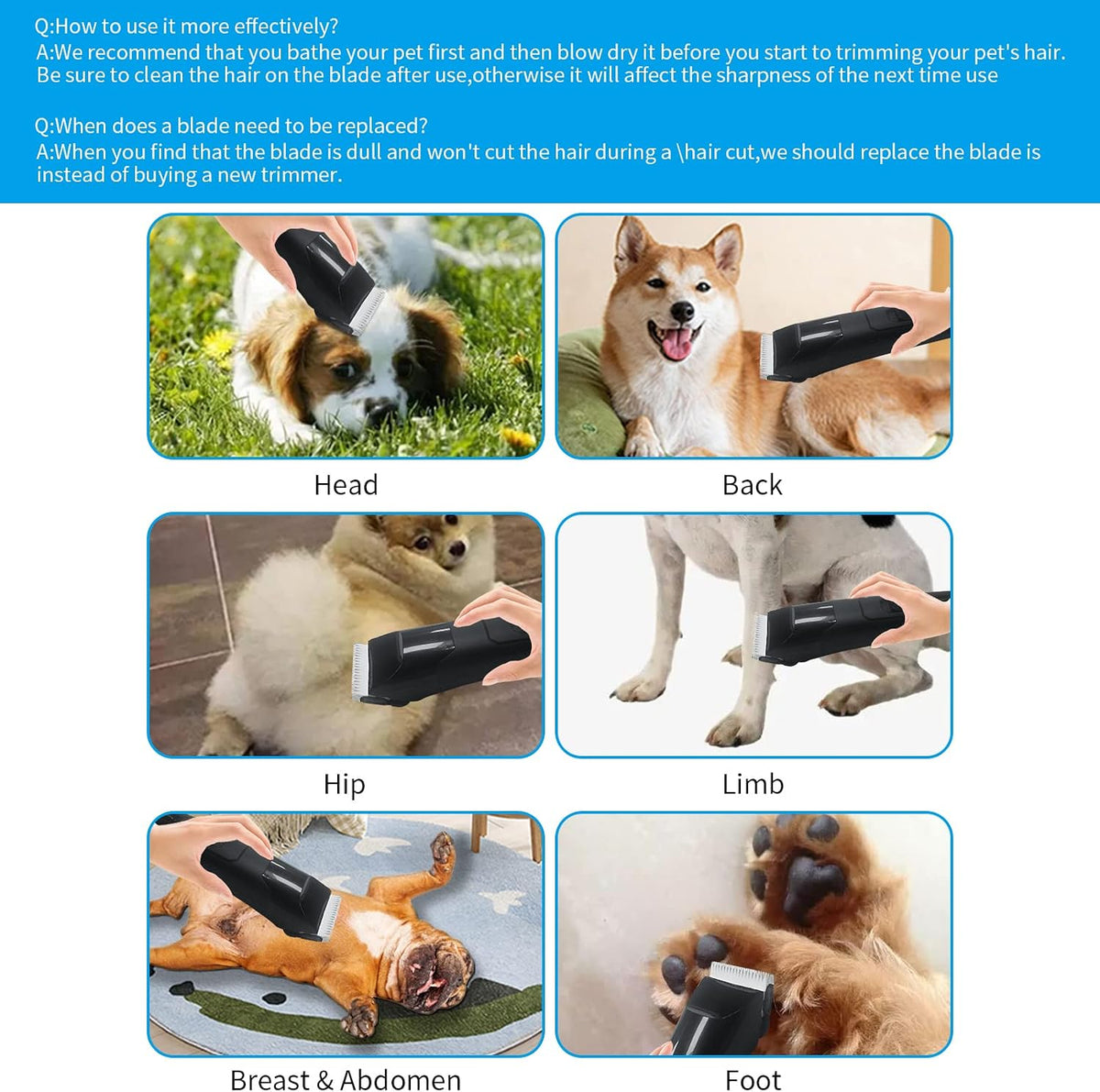 8 Pc Dog Grooming Blade Compatible with Andis/Oster A5/Wahl KM10Dog Clipper
