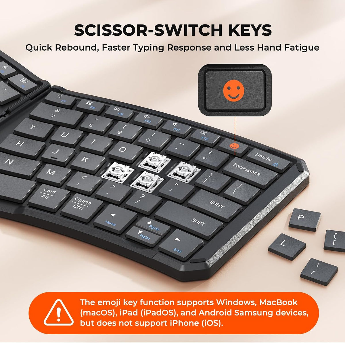 MEETION Foldable Bluetooth Keyboard, Split Ergonomic, Portable