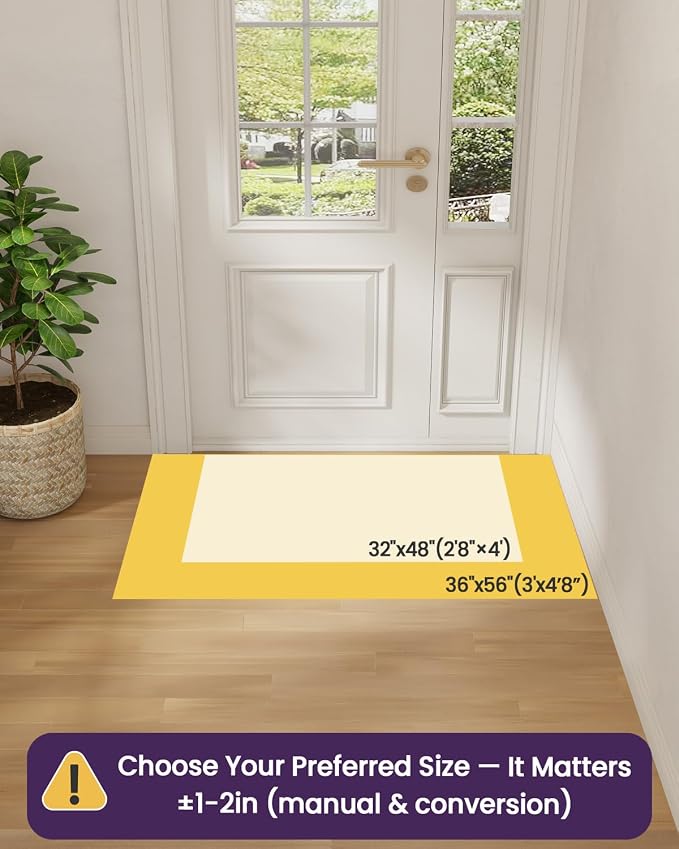 DEXI Ultra Thin Door Mat Indoor Entrance 35x56, Non Slip Rubber Backed Entryway