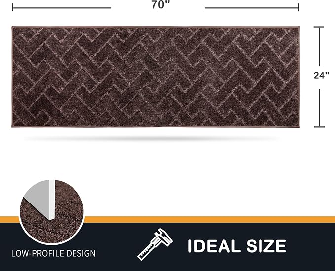 PURRUGS Dirt Trapping Door Mat 24" x 70", Non-Slip Machine Washable Entry Rug