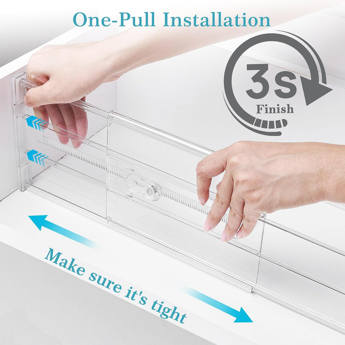 Vtopmart 6" Tall Upgrade Drawer Dividers, 12.8"-22.3" Expandable, 8 Pack