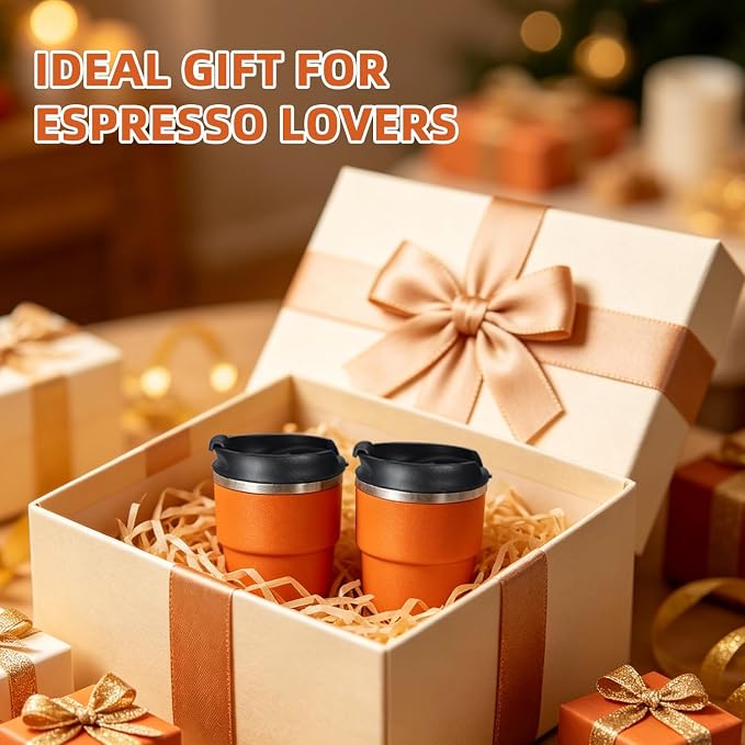 CHLJAR Espresso Cups, 6oz Insulated Espresso Cup Set of 8, Espresso Shot Cups