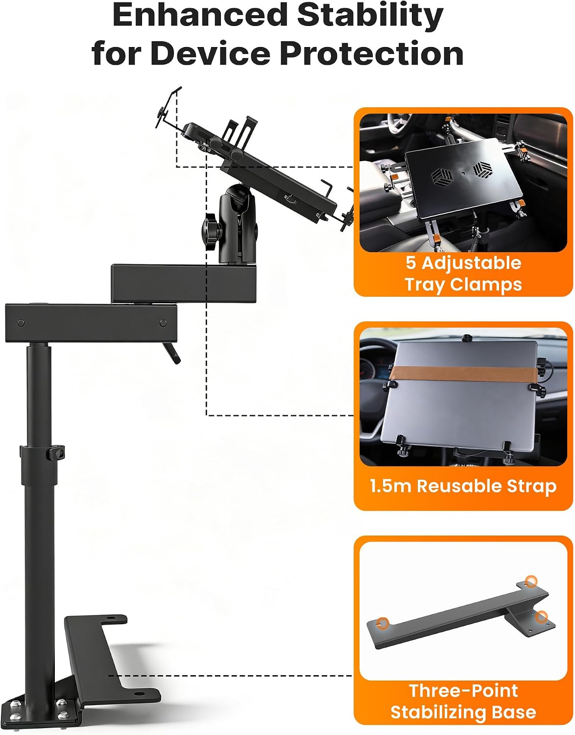 MELIPRON No-Drill Truck Laptop Mount Fit for 19-26 Chevy Silverado, Sierra