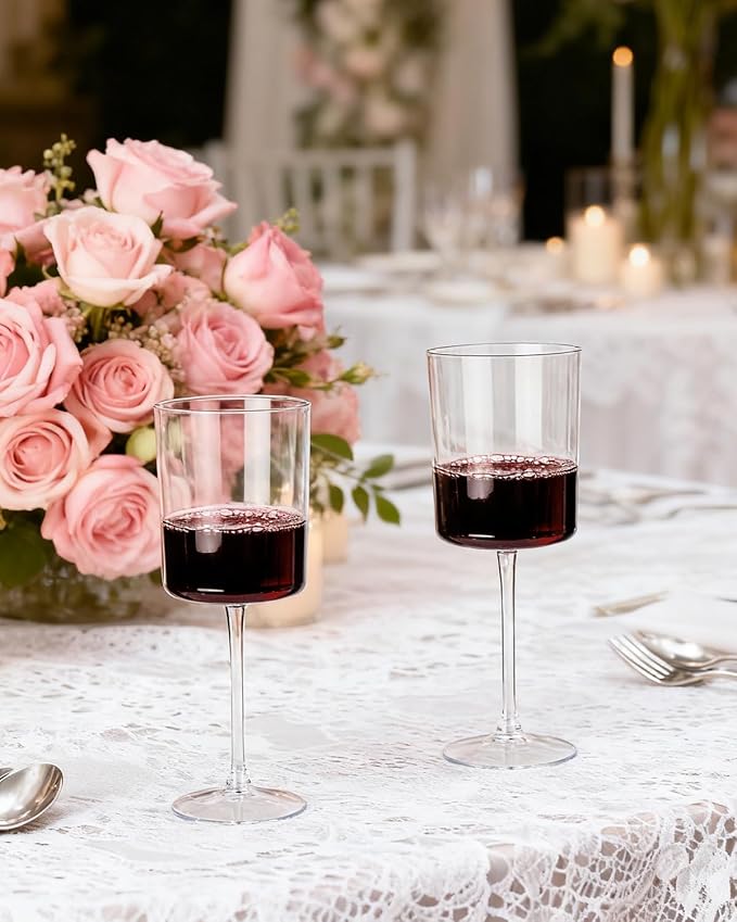 Ciaell 6 Pack Plastic Wine Glasses - 10 Oz Plastic Disposable Wine Glasses