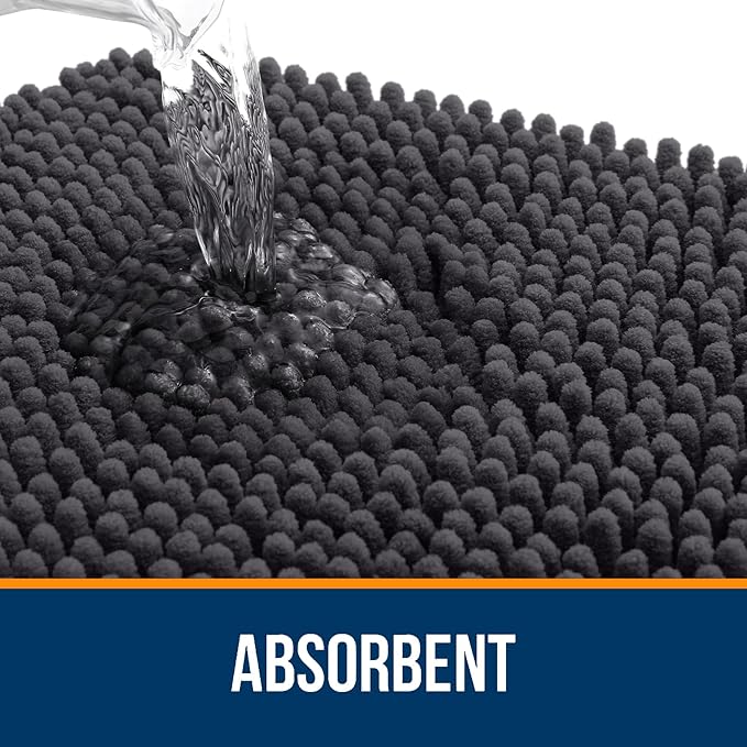 OLANLY Toilet Rugs U-Shaped 20x20, Extra Soft Absorbent Chenille Contour