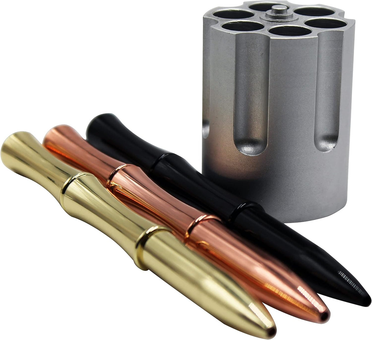 Pen Holder & Paper Weight, Cast Aluminum Office Gift – Cool Pencil Holder for Desk Men, Funny Pen Stand, Gun Decor Accessory, Unique Vintage Desk Gadget