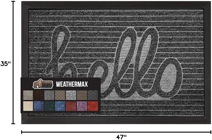 GORILLA GRIP 100% Waterproof All-Season WeatherMAX Doormat, US Designed Natural