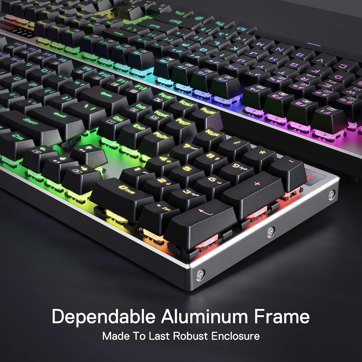 Redragon K556 PRO Wireless RGB Mechanical Gaming Keyboard, 104-Key Aluminum