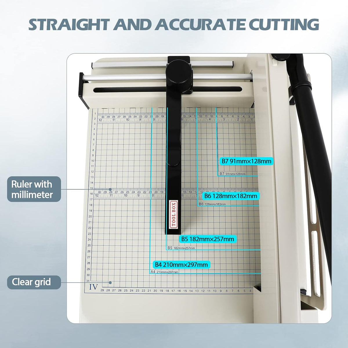 17 in Heavy Duty Paper Cutter,Cortadora de Papel 400 Sheets Guillotine Paper Trimmer with Double Safety Protection Durable HSS Blade for Cutting Paper (one Replacement Blade for Free)