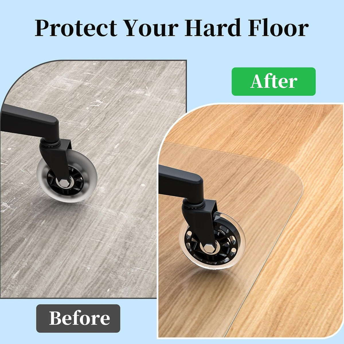 Tonaus Office Chair Mat for Hard Floor 48"×36" Desk Chair Mat