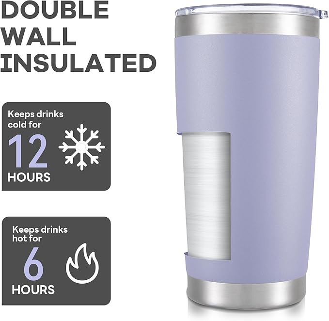 20 oz Tumbler with Lid Stainless Steel Insulated Tumblers Cups Travel Mug |