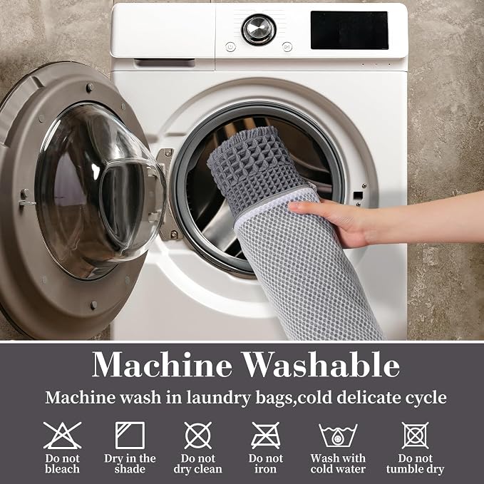 RESARE Waffle Bath Mat for Bathroom, Super Absorbent Bathroom Rugs Non Slip