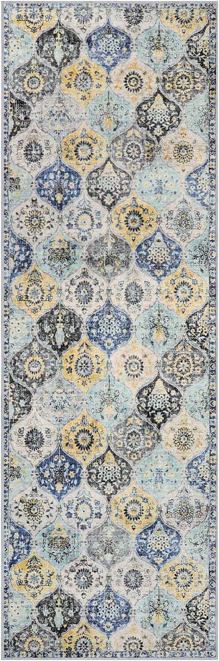 Lahome Moroccan Washable Hallway Runner Rug, Oriental Non-Slip Laundry Room Rug