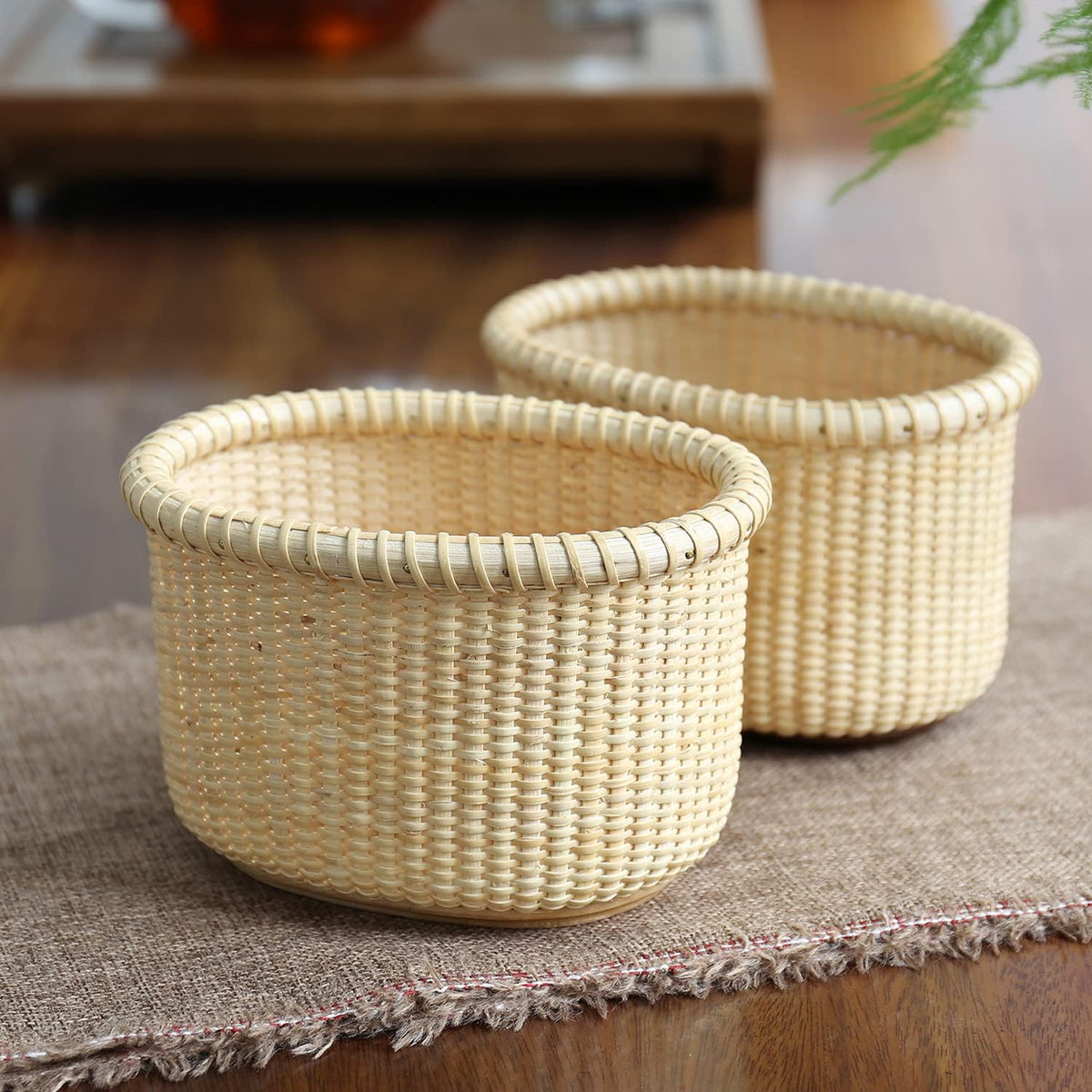 Nantucket Handicraft Basket Small Organizing Cane-on-cane weave oval storage Nautical Folk Art of the 19th Century